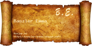 Baszler Emma névjegykártya